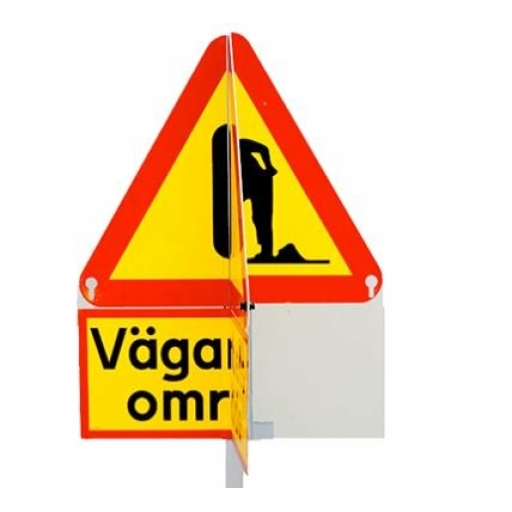 Vägskylt A20 + A40 vridbar med tillägg. vägarb.
